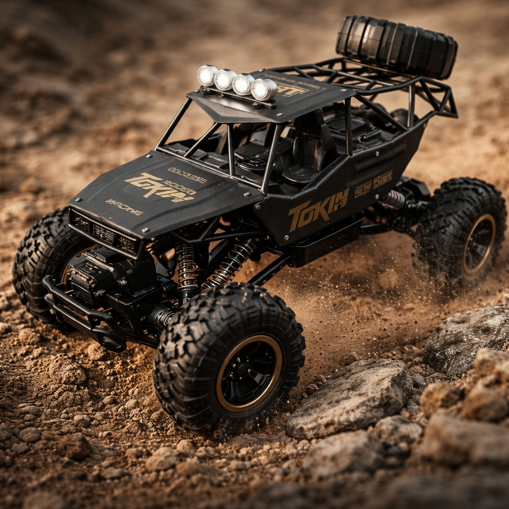 4WD Off-Road RC Monster Truck, 1:12 Scale Remote Control Truck with Shock Absorbing Suspension and 50m Control Range