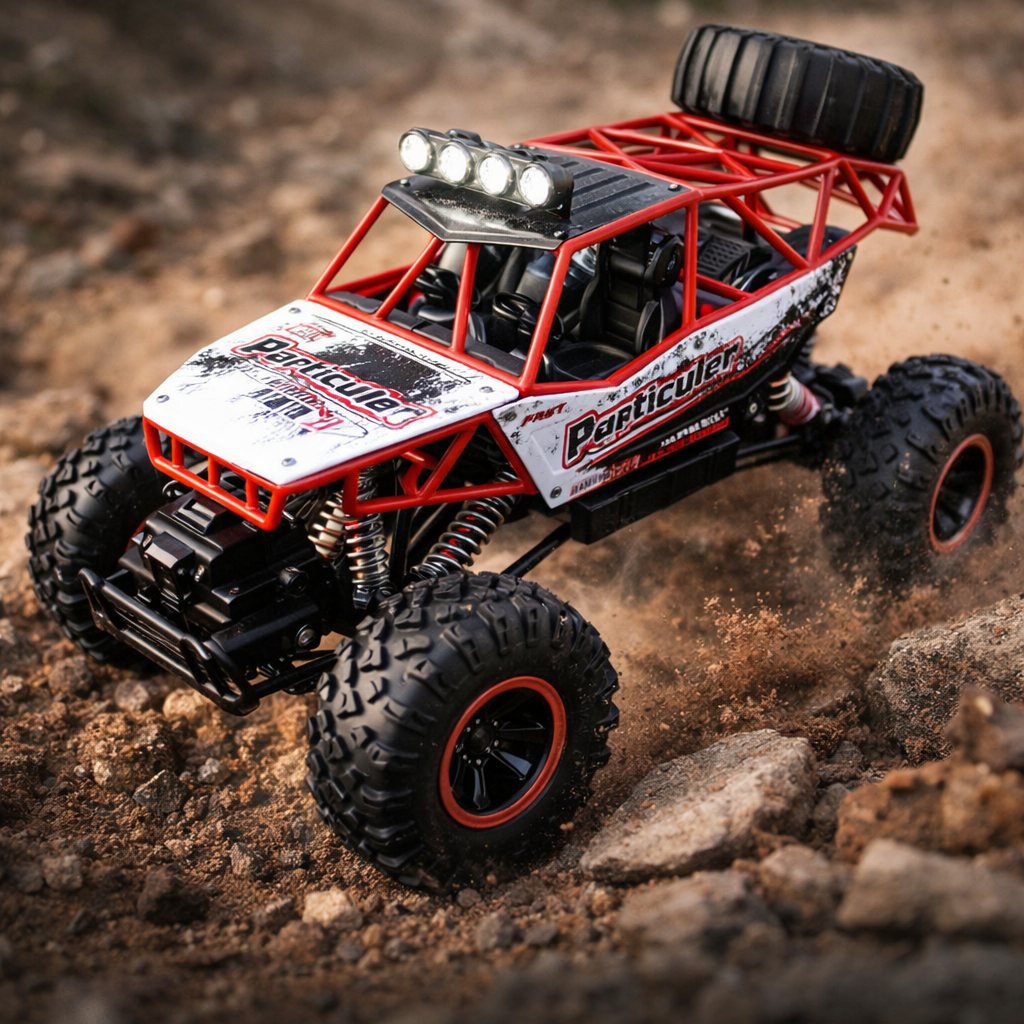 4WD Off-Road RC Monster Truck, 1:12 Scale Remote Control Truck with Shock Absorbing Suspension and 50m Control Range