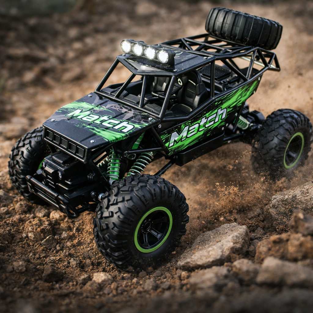 4WD Off-Road RC Monster Truck, 1:12 Scale Remote Control Truck with Shock Absorbing Suspension and 50m Control Range