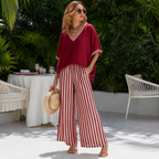 Amelia - Elegant Striped Linen Cotton Two-Piece Casual Set for Summer Events 33
