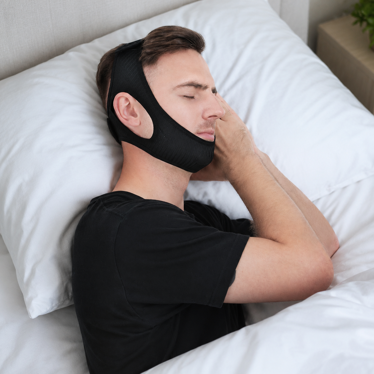 Anti Snoring Chin Strap in Soft Elastic for Improved Sleep Quality