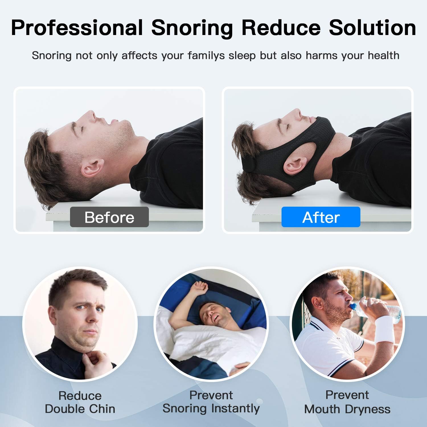 Anti Snoring Chin Strap in Soft Elastic for Improved Sleep Quality 2