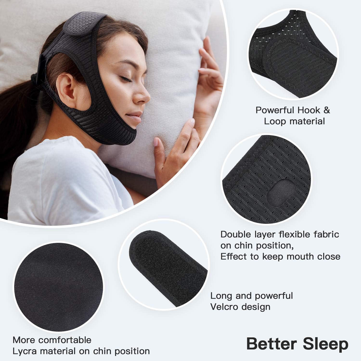 Anti Snoring Chin Strap in Soft Elastic for Improved Sleep Quality 4