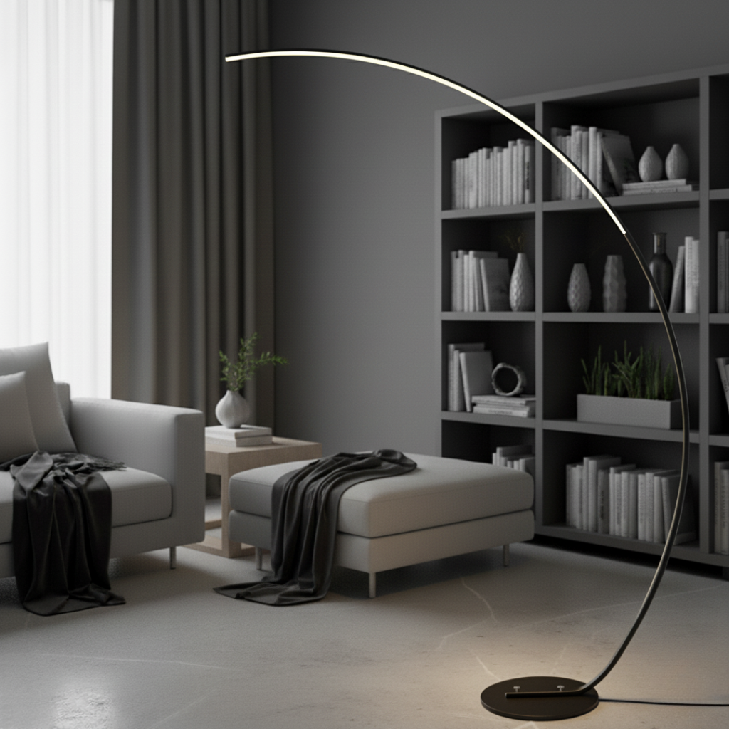 ArcusChroma RGB Arc Floor Lamp - Dimmable LED Modern Standing Light with Remote