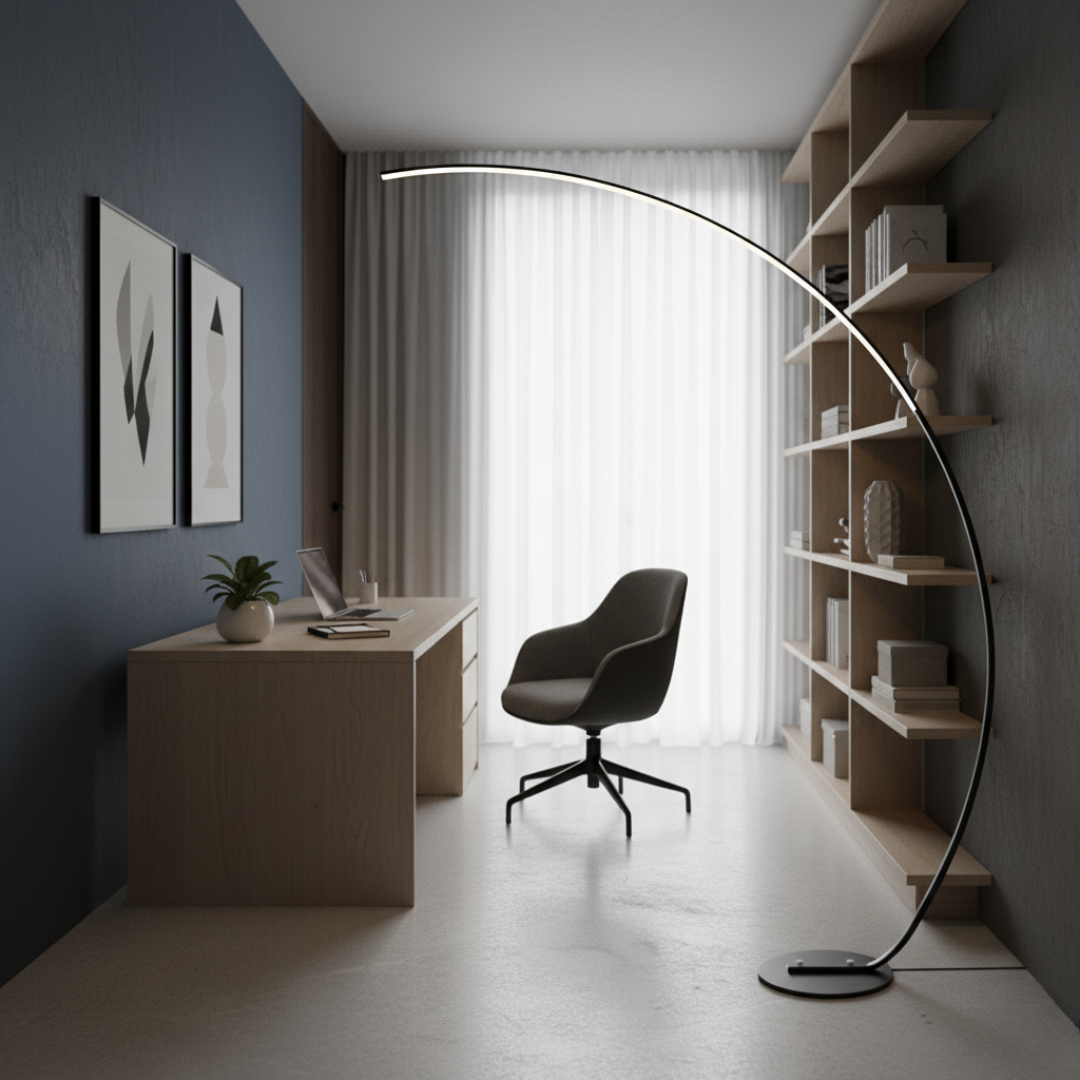 ArcusChroma RGB Arc Floor Lamp - Dimmable LED Modern Standing Light with Remote