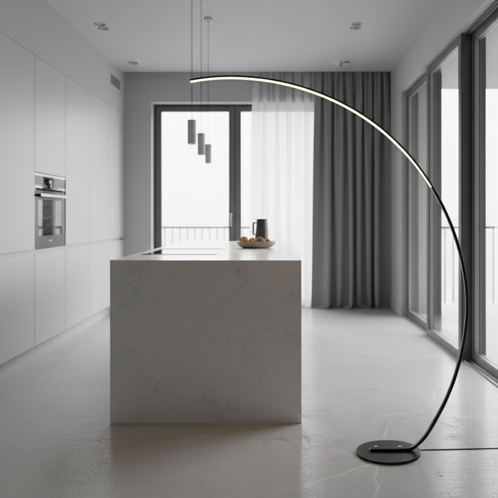 ArcusChroma RGB Arc Floor Lamp - Dimmable LED Modern Standing Light with Remote