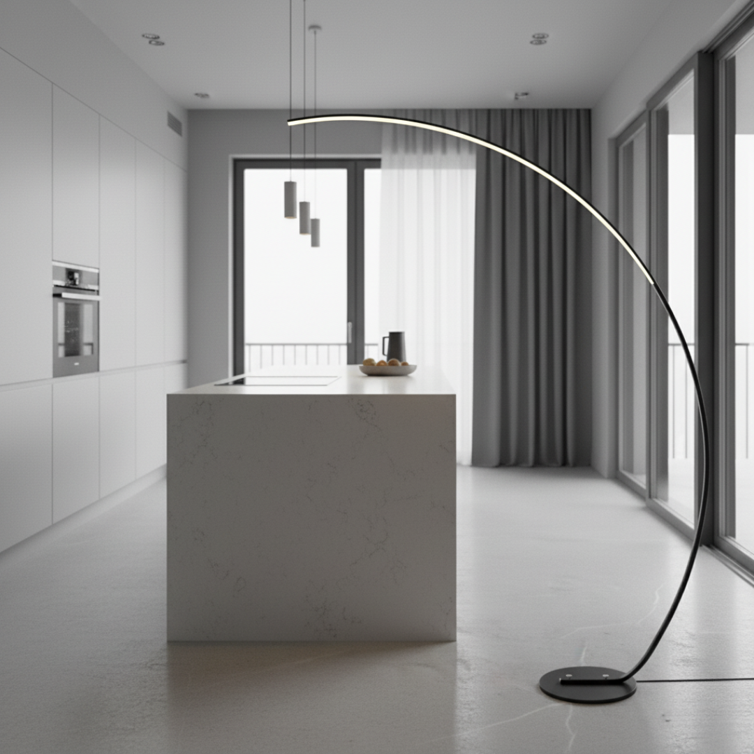 ArcusChroma RGB Arc Floor Lamp - Dimmable LED Modern Standing Light with Remote