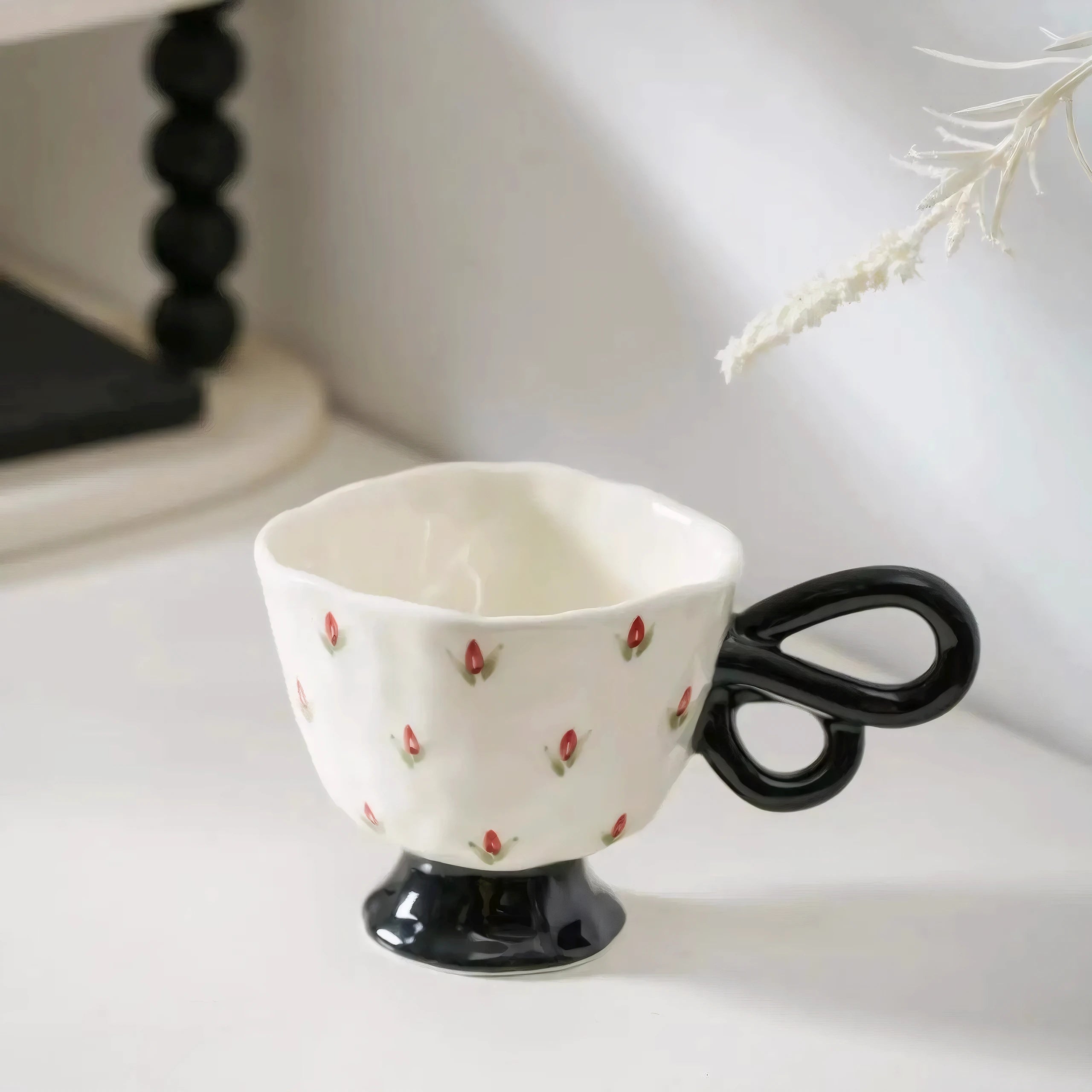 Artisanal Glazed Ceramic Mug with Double-Handle Design – Handmade Pottery Coffee Cup, 280 ml Capacity 3