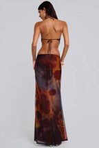 Ava Women's Summer Dress | Italian Power Mesh, Elegant Leopard Print 1