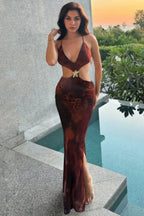 Ava Women's Summer Dress | Italian Power Mesh, Elegant Leopard Print 4