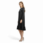 Ava Women's Summer Dress | Satin Elegance with Ruffle Hem 1
