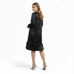 Ava Women's Summer Dress | Satin Elegance with Ruffle Hem 2