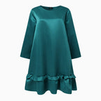 Ava Women's Summer Dress | Satin Elegance with Ruffle Hem 8