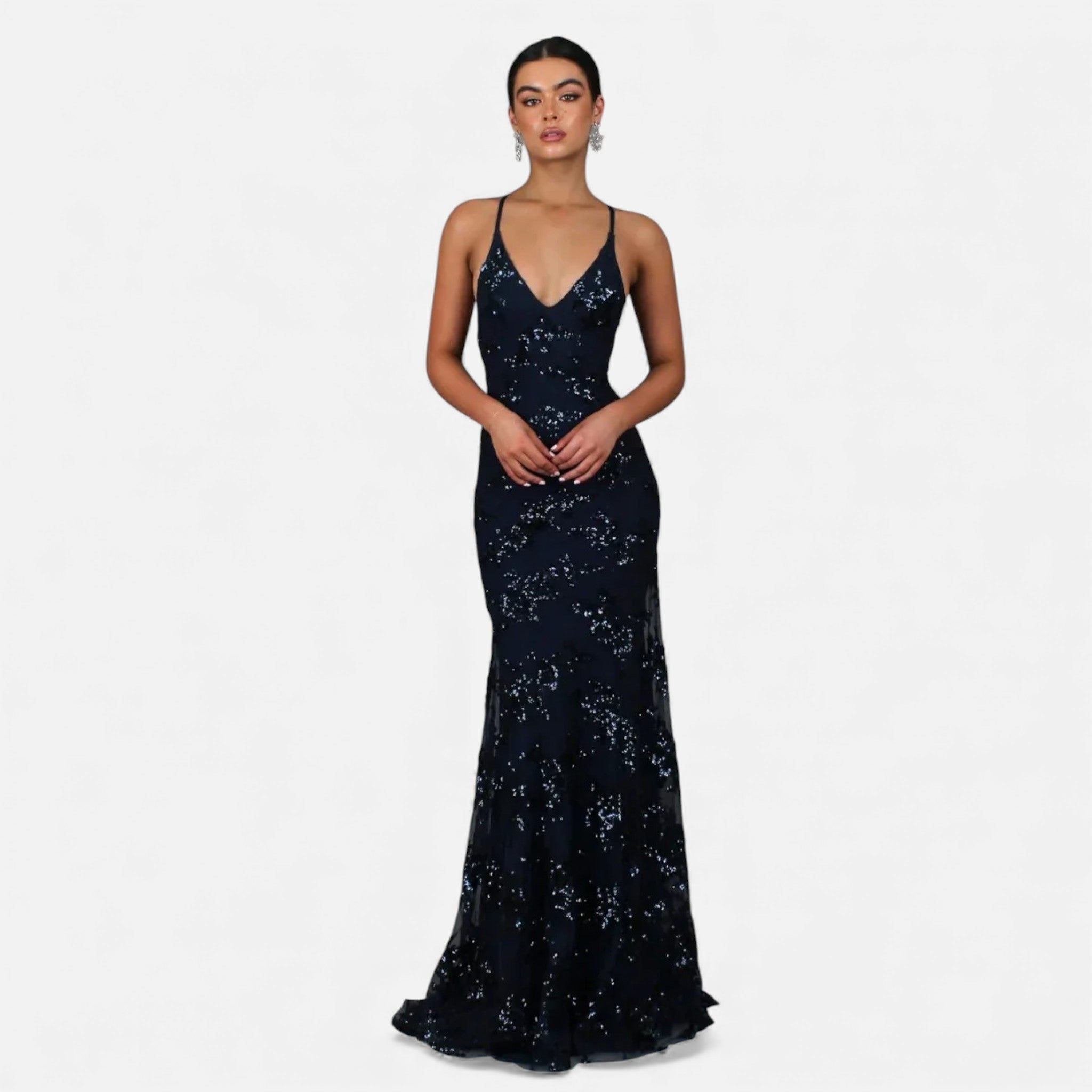 Aveline Women's Maxi Dress | Elegant Sequin Design, Fitted Silhouette 1