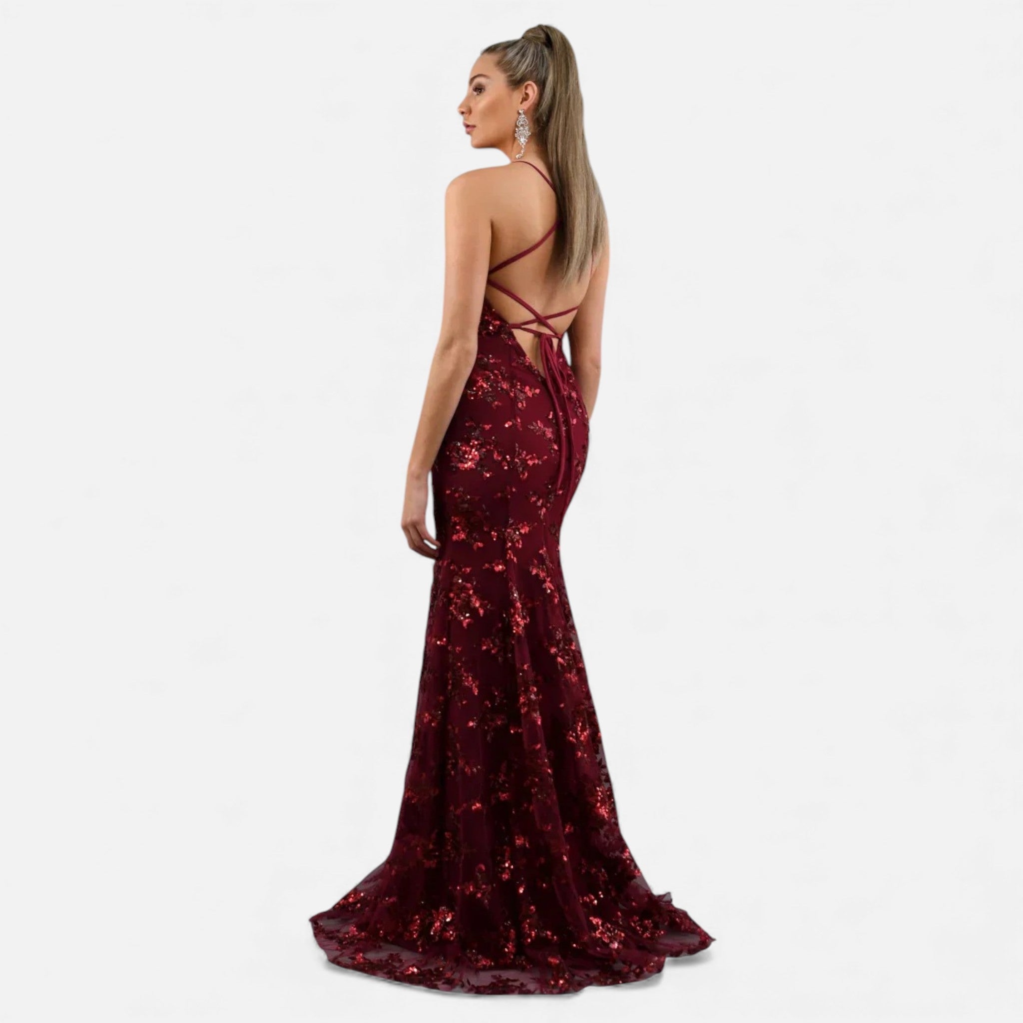 Aveline Women's Maxi Dress | Elegant Sequin Design, Fitted Silhouette 4