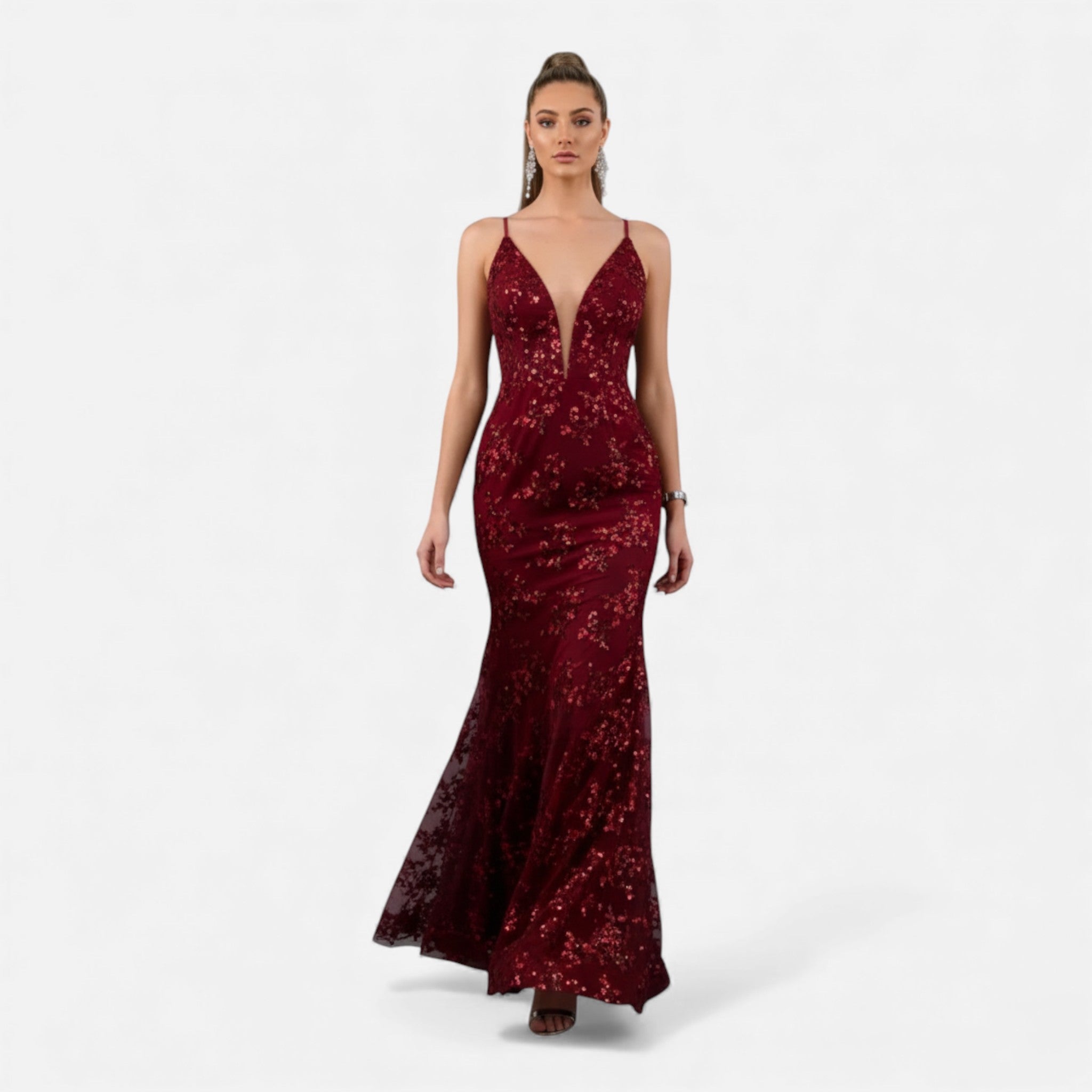 Aveline Women's Maxi Dress | Elegant Sequin Design, Fitted Silhouette 7
