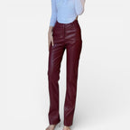 Aveline Women's Pants | Premium Faux Leather Straight-Leg Design 0