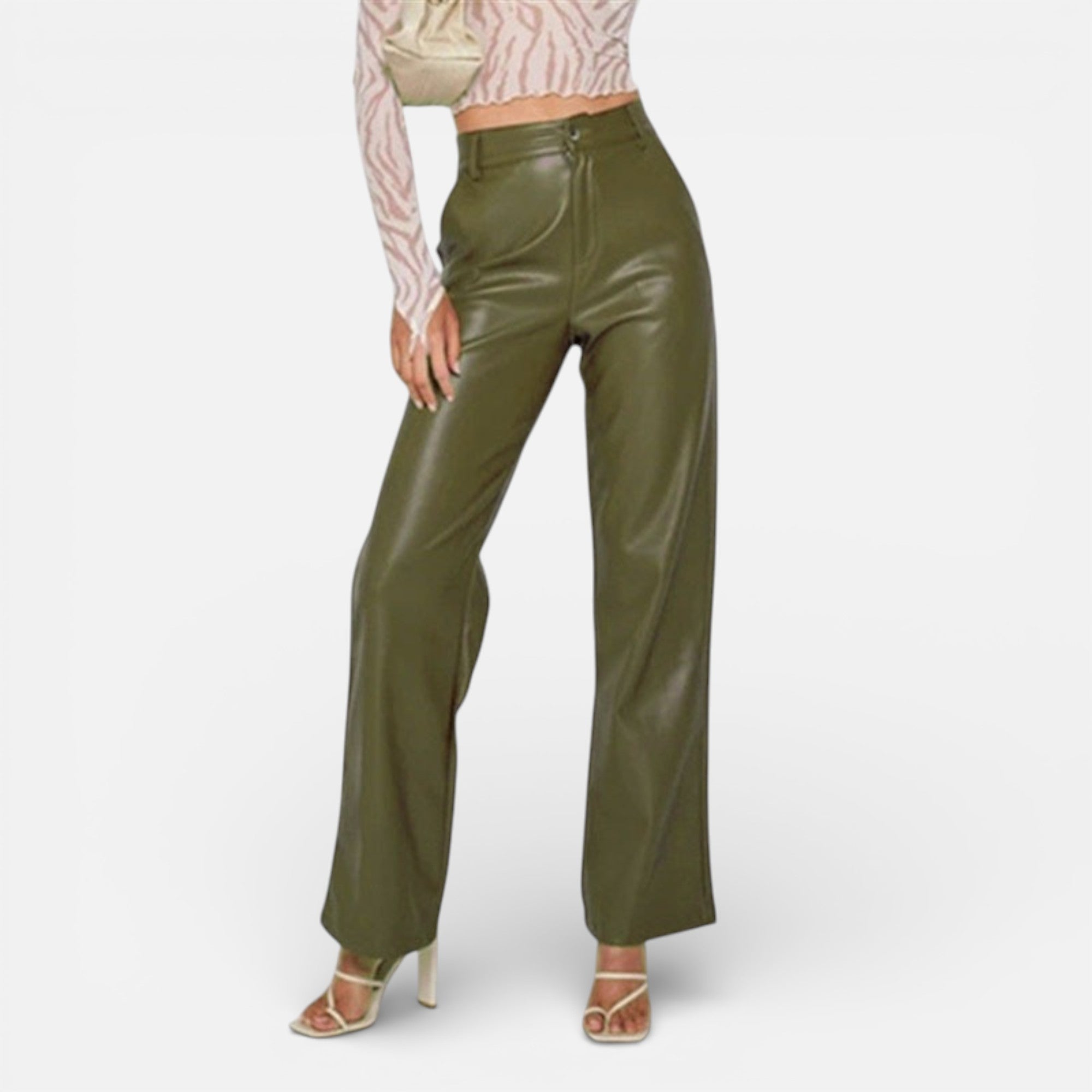 Aveline Women's Pants | Premium Faux Leather Straight-Leg Design 10