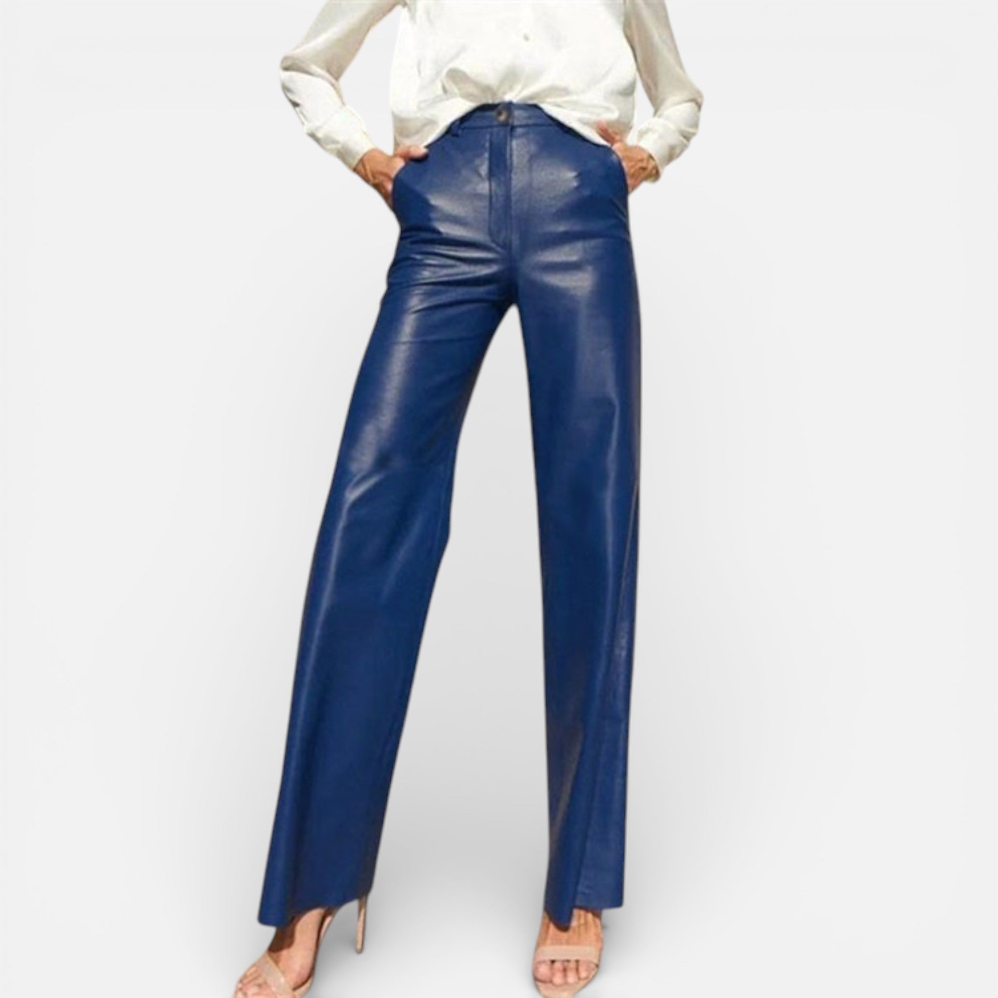 Aveline Women's Pants | Premium Faux Leather Straight-Leg Design 12