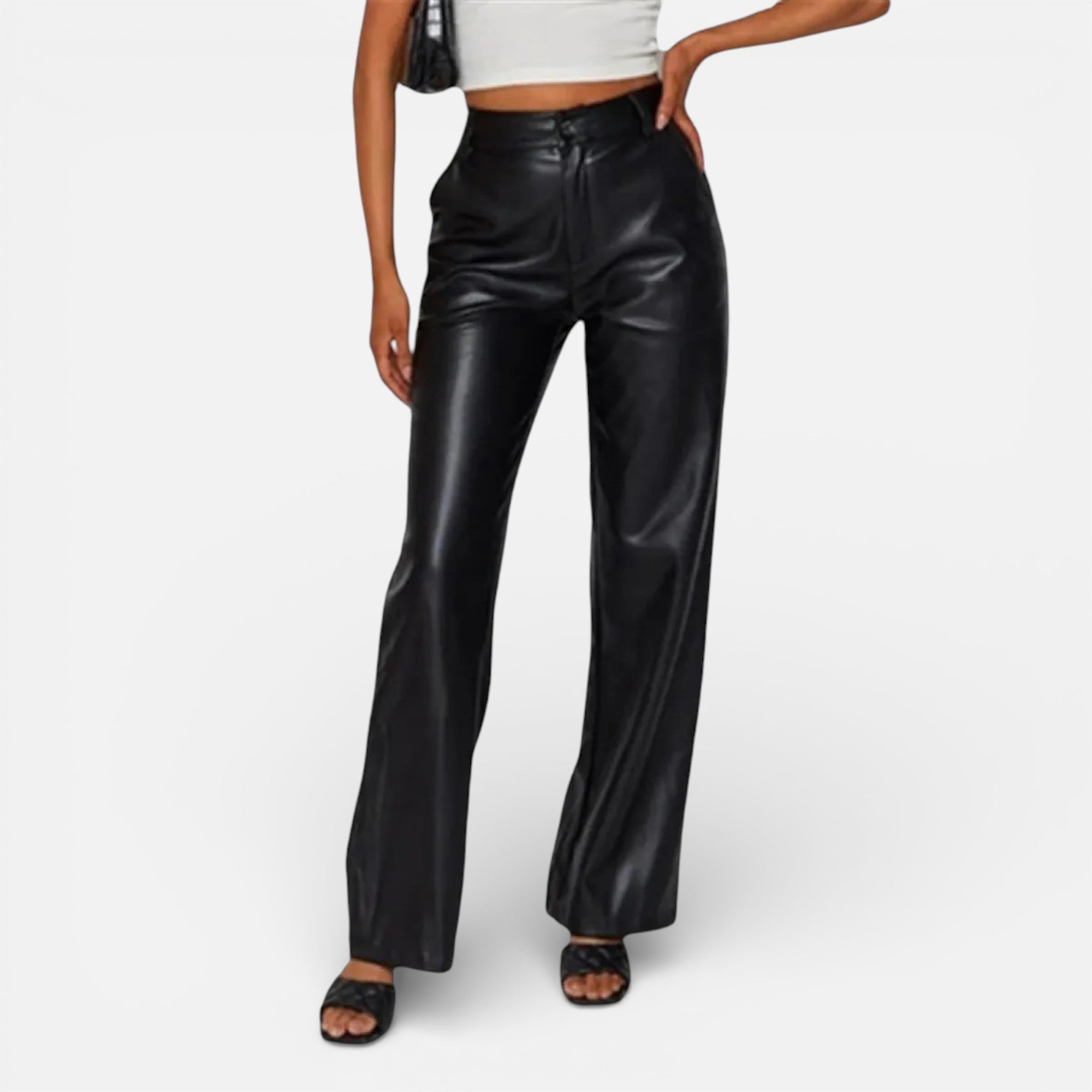 Aveline Women's Pants | Premium Faux Leather Straight-Leg Design 3