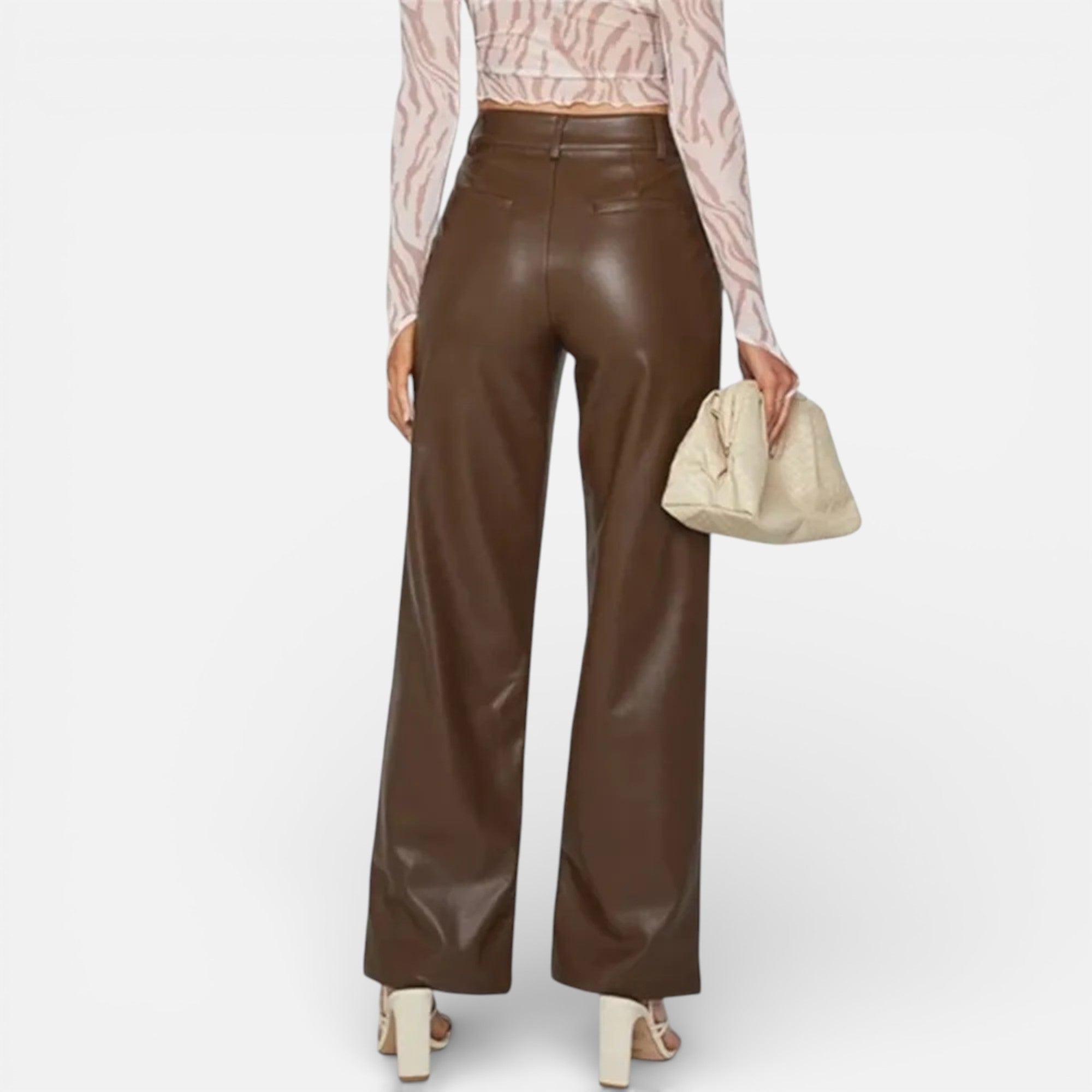 Aveline Women's Pants | Premium Faux Leather Straight-Leg Design 4