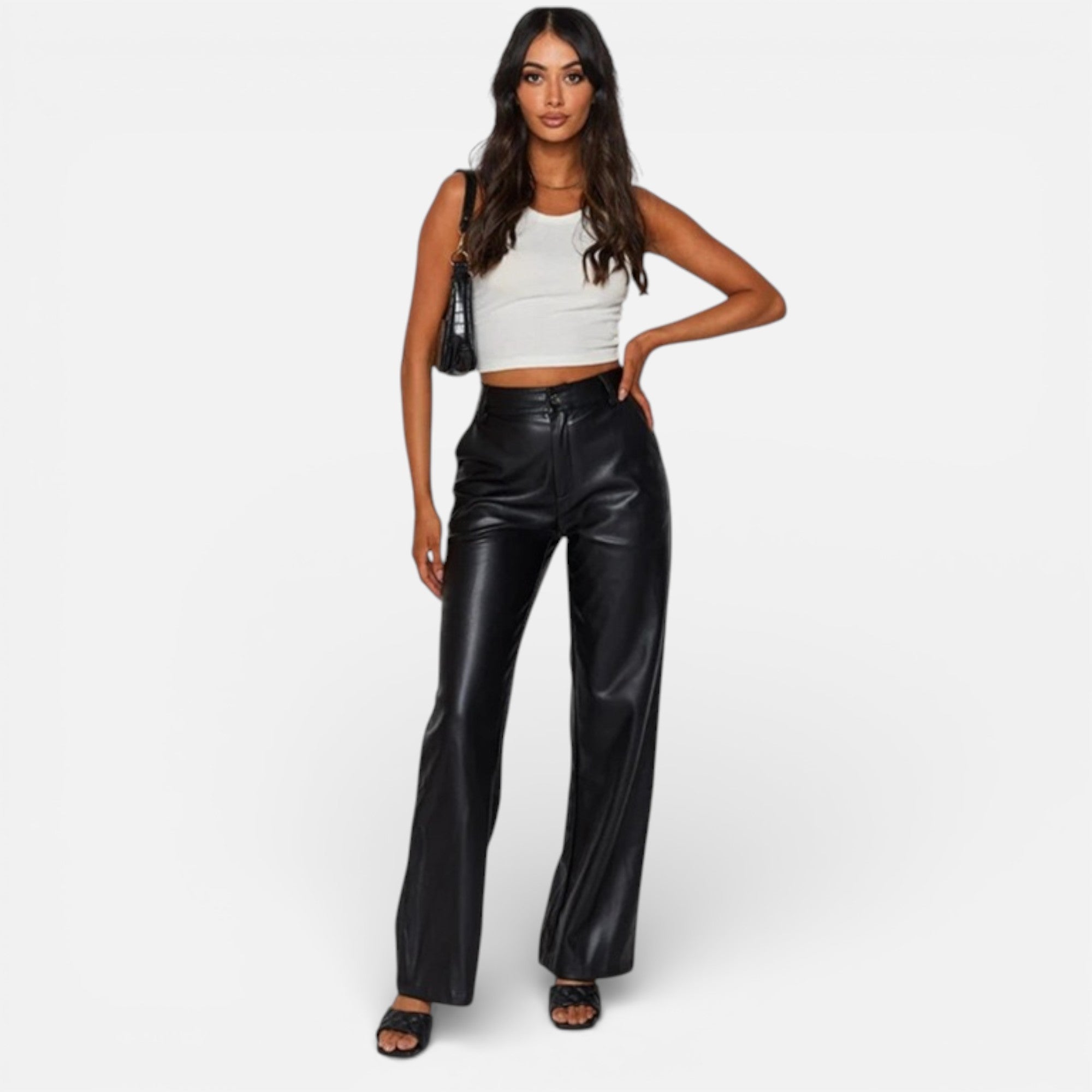 Aveline Women's Pants | Premium Faux Leather Straight-Leg Design 7