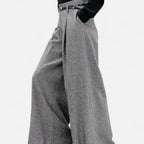 Aveline Women's Wide Leg Pants | Premium Tweed, Pleated Detail 3