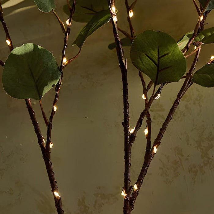 Battery Operated Olive Branch LED Lights - Warm White Twig Lights for Vase Decor