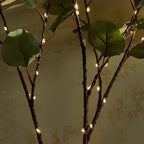 Battery Operated Olive Branch LED Lights - Warm White Twig Lights for Vase Decor