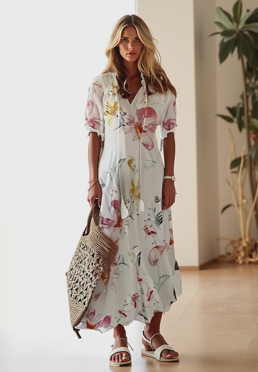 Bella Women's Maxi Dress | Bohemian Style, Lightweight Fabric 1