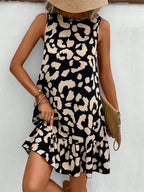 Bella Women's Summer Dress | Lightweight Polyester, Black Leopard Print 0