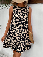 Bella Women's Summer Dress | Lightweight Polyester, Black Leopard Print 4