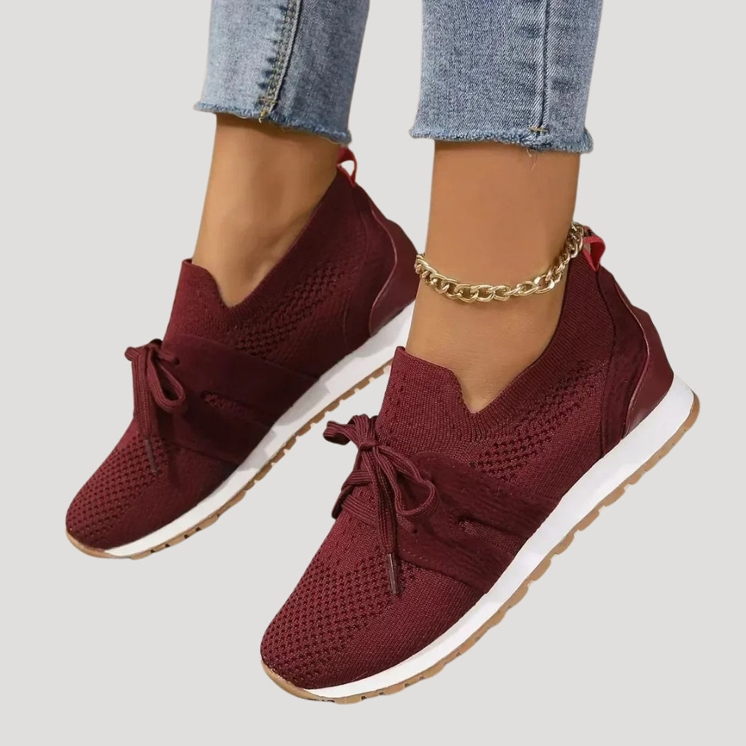 Bella Women's Trainers | Breathable Knit, Chic Bow Detail 2