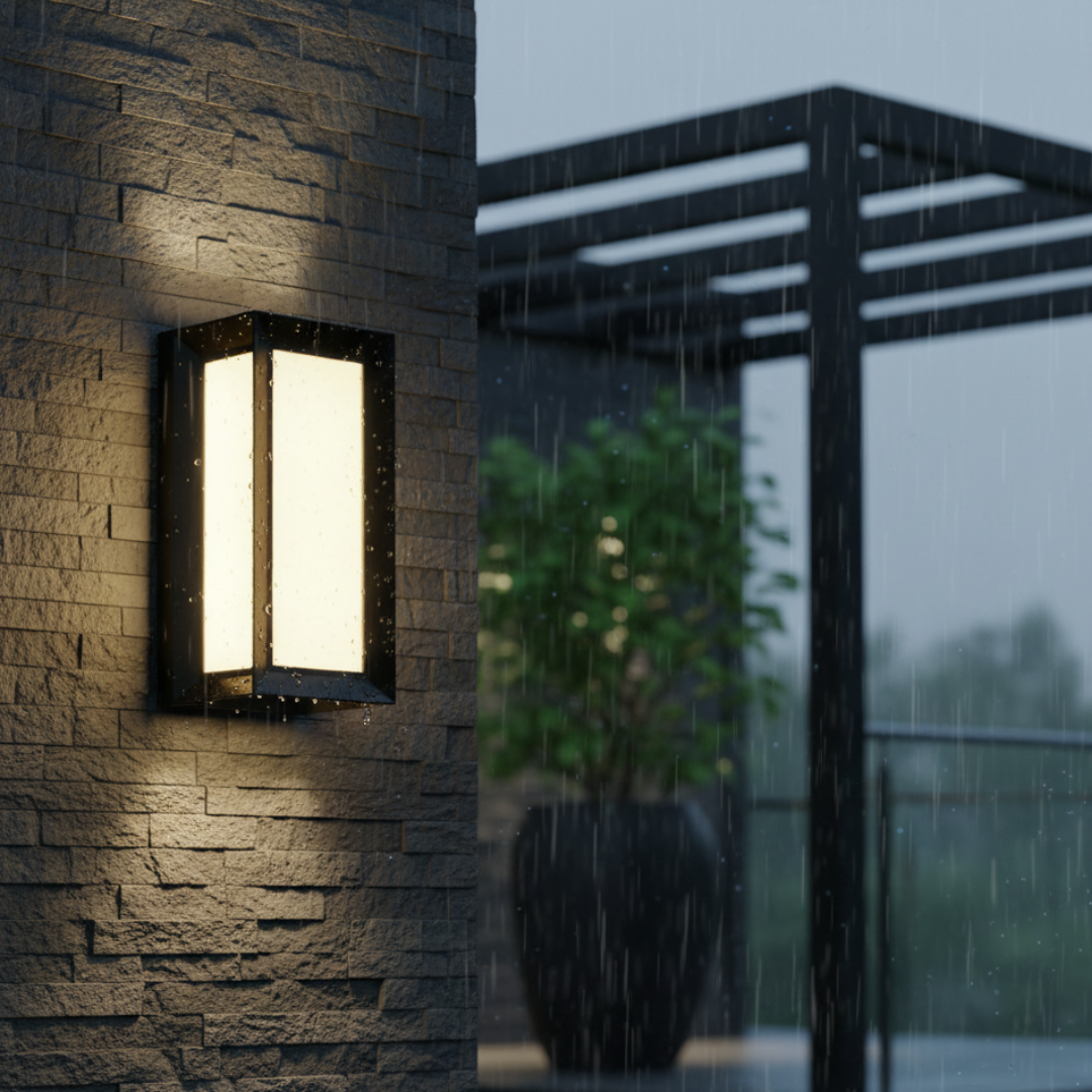 Brilloxis Motion Sensor Outdoor Wall Light - 18W Warm LED Matte Black Sconce