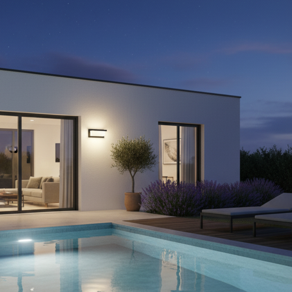 Brilloxis Motion Sensor Outdoor Wall Light - 18W Warm LED Matte Black Sconce