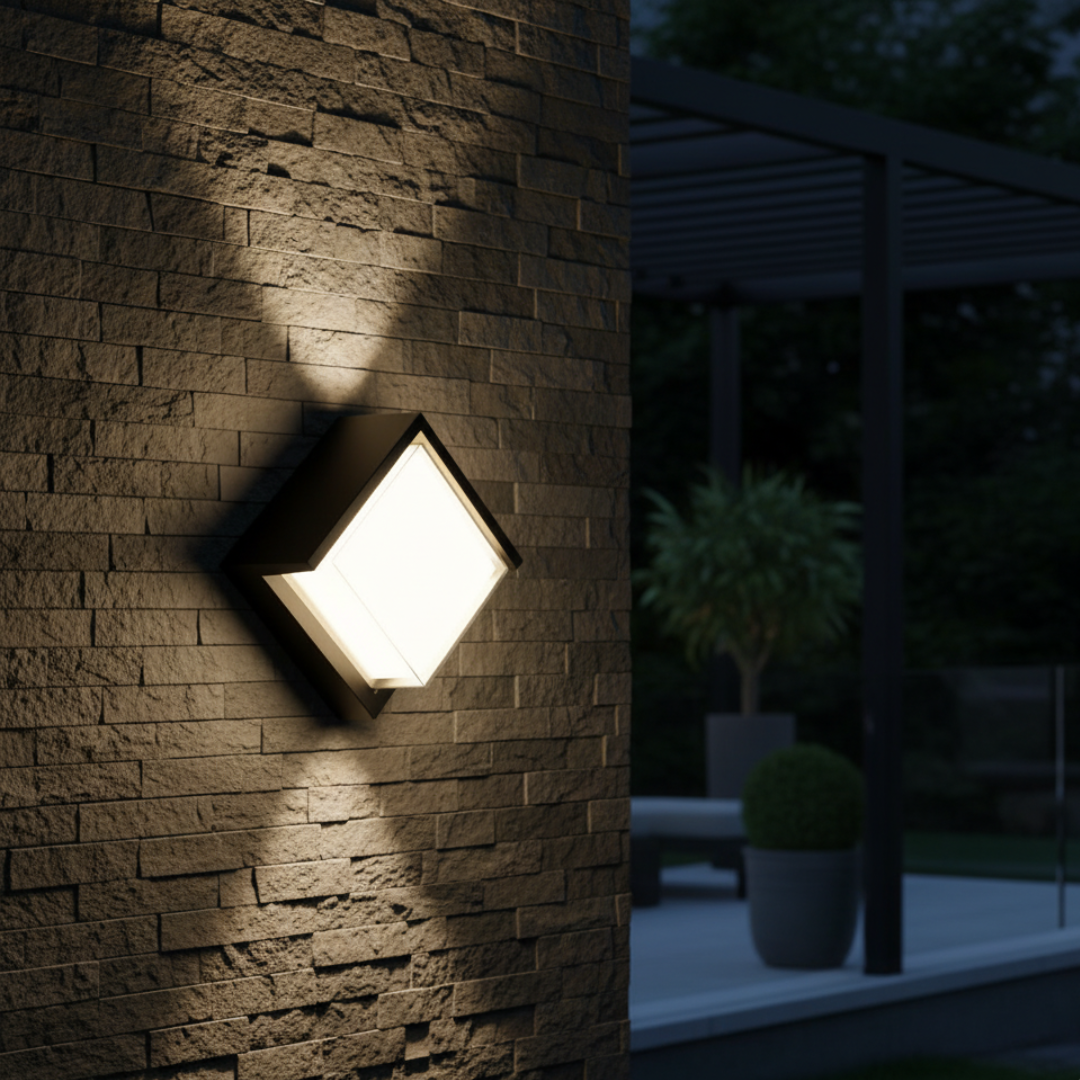 Brilloxis Motion Sensor Outdoor Wall Light - 18W Warm LED Matte Black Sconce