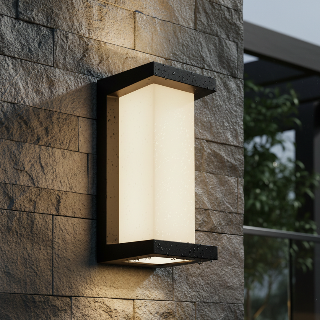 Brilloxis Motion Sensor Outdoor Wall Light - 18W Warm LED Matte Black Sconce