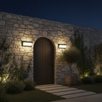 Brilloxis Motion Sensor Outdoor Wall Light - 18W Warm LED Matte Black Sconce