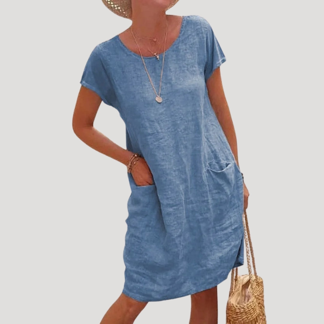 Cali Women's Midi Dress | 100% Cotton, Casual Summer Style 0