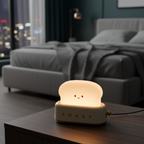 CalorLux Toaster Table Lamp - Rechargeable LED Toast Night Light with Dimmer