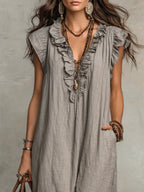Camellia - Long Bohemian Maxi Dress for Women in Breathable Linen and Cotton 8