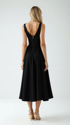 Cassandra Women's Midi Dress | Plunge Neckline, Elegant Summer Style 4