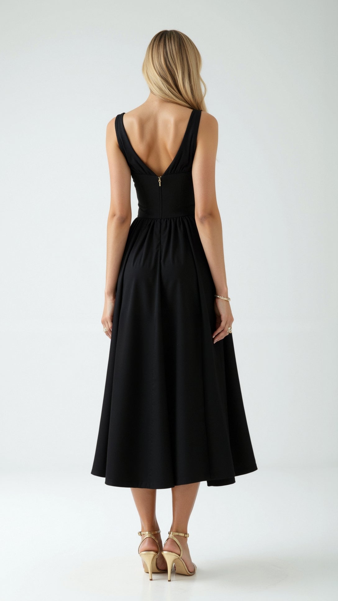 Cassandra Women's Midi Dress | Plunge Neckline, Elegant Summer Style 4