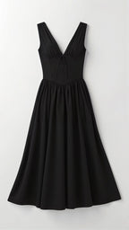 Cassandra Women's Midi Dress | Plunge Neckline, Elegant Summer Style 5