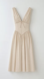 Cassandra Women's Midi Dress | Plunge Neckline, Elegant Summer Style 8