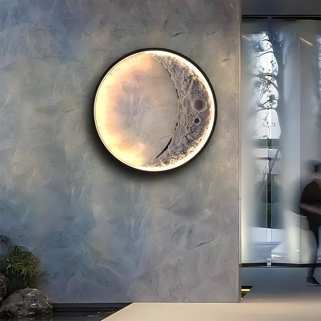 Celestara Moon Outdoor Wall Light - IP65 Waterproof LED Resin Garden Sconce