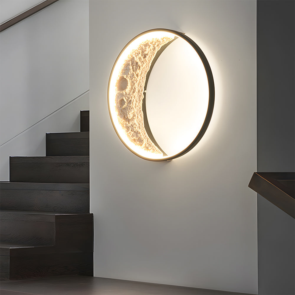 Celestara Moon Outdoor Wall Light - IP65 Waterproof LED Resin Garden Sconce