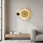 ChronoLumina Illuminated Wall Clock - Black & Gold Minimalist LED Sconce Clock