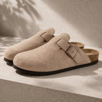 Cleo Women's Clogs | Suede, Adjustable Buckle, Non-Slip Sole 0