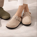 Cleo Women's Clogs | Suede, Adjustable Buckle, Non-Slip Sole 7
